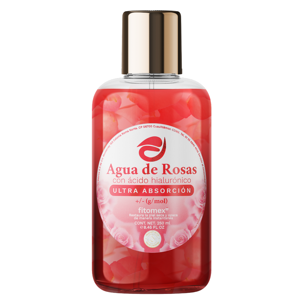 Agua de rosas con ácido Hialurónico fitomex