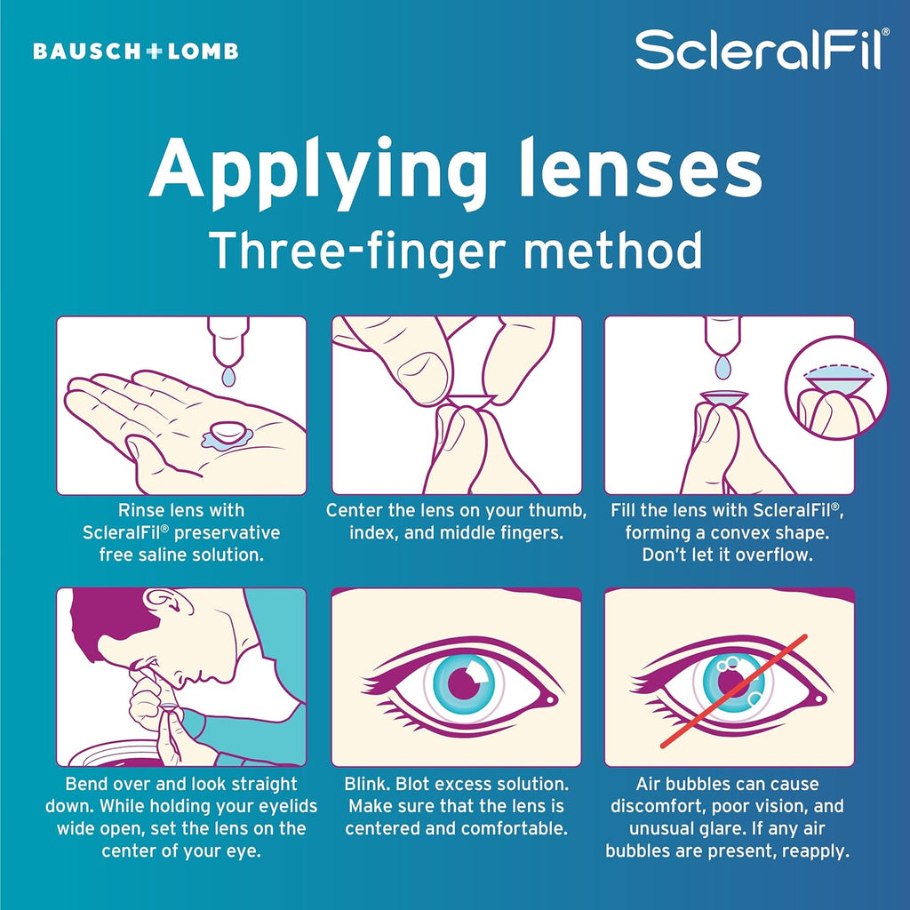 Scleralfil solución salina para lentes esclerales, suaves y rigidas permeables lenses