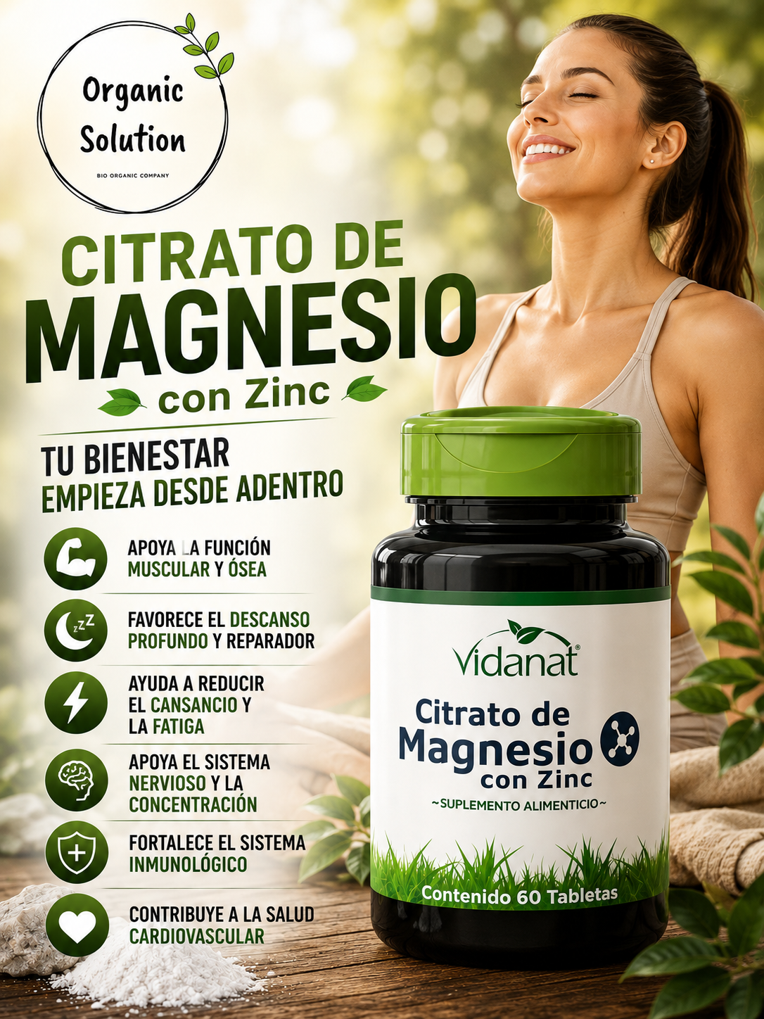 Citrato de Trimagnesio con Zinc | 60 Tableta