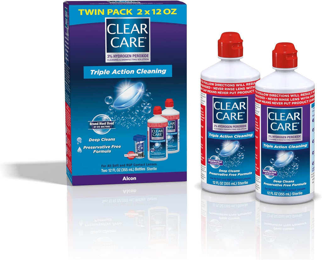 Solución de limpieza Clear Care de triple acción con estuche para lentes