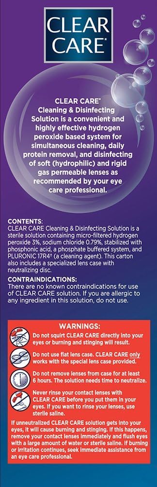 Solución de limpieza Clear Care de triple acción con estuche para lentes