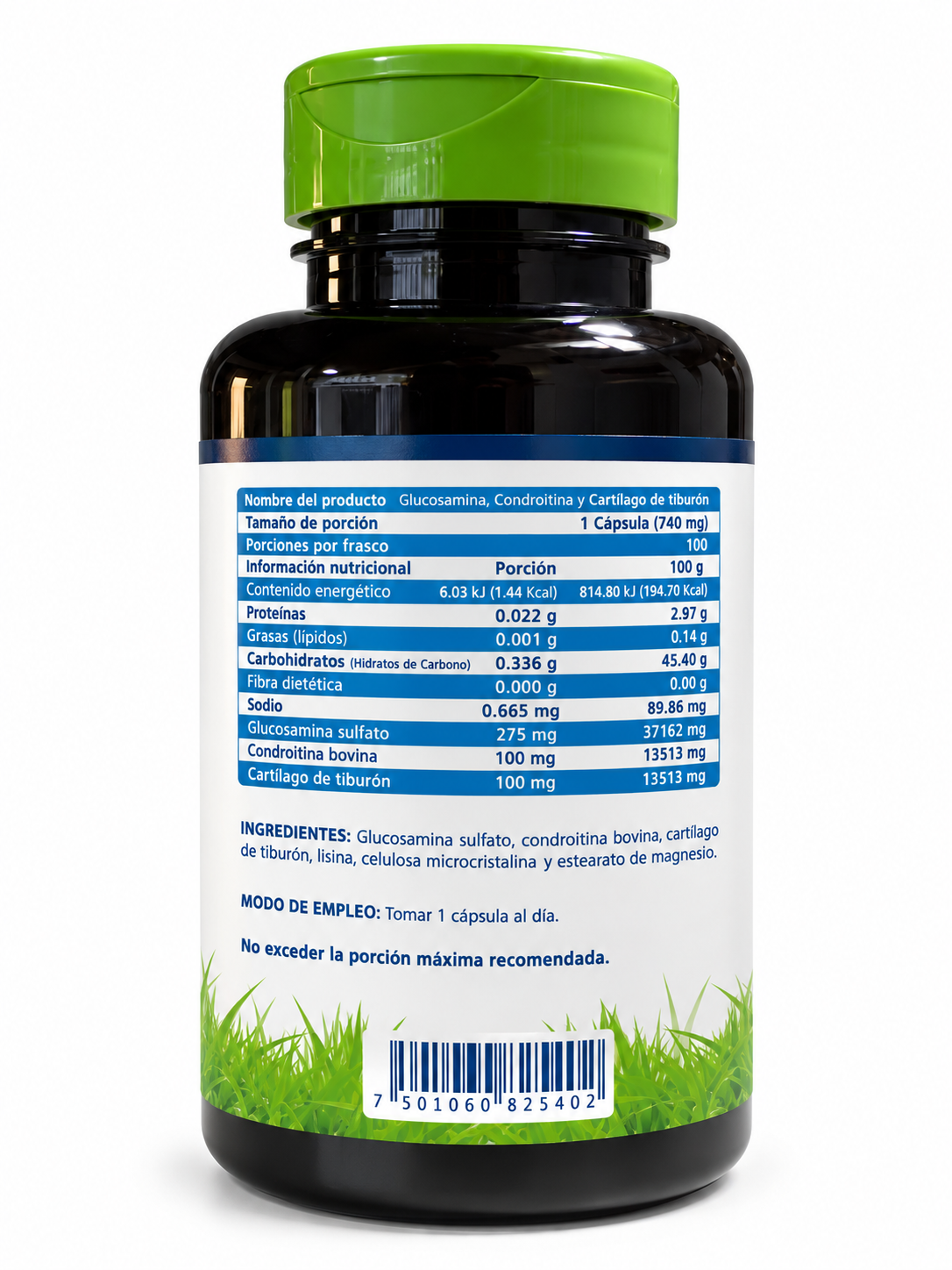 Glucosamina, Condroitina y Cartílago de Tiburón – Vidanat | 100 cápsulas
