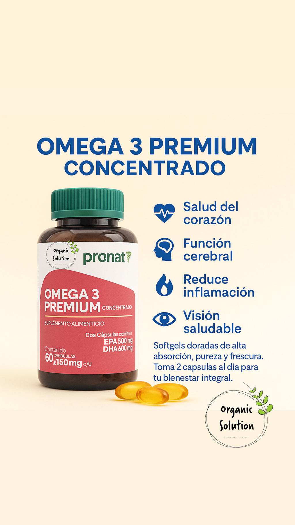 Omega 3 Premium Concentrado 60 Cap