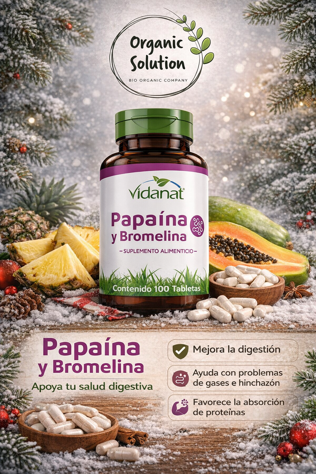 Papaina Y Bromelina 100 Tab