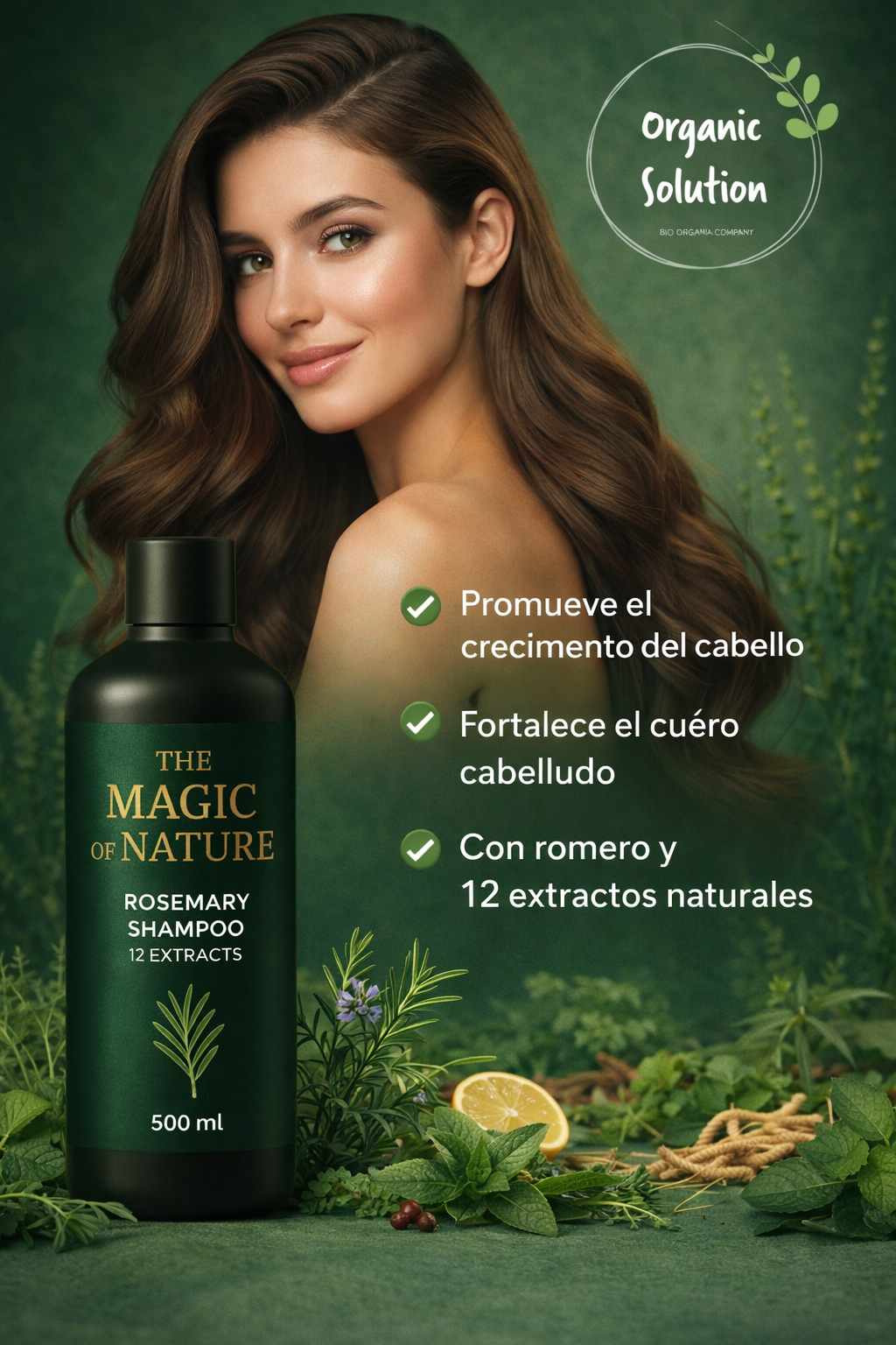 Shampoo de romero y 12 extractos