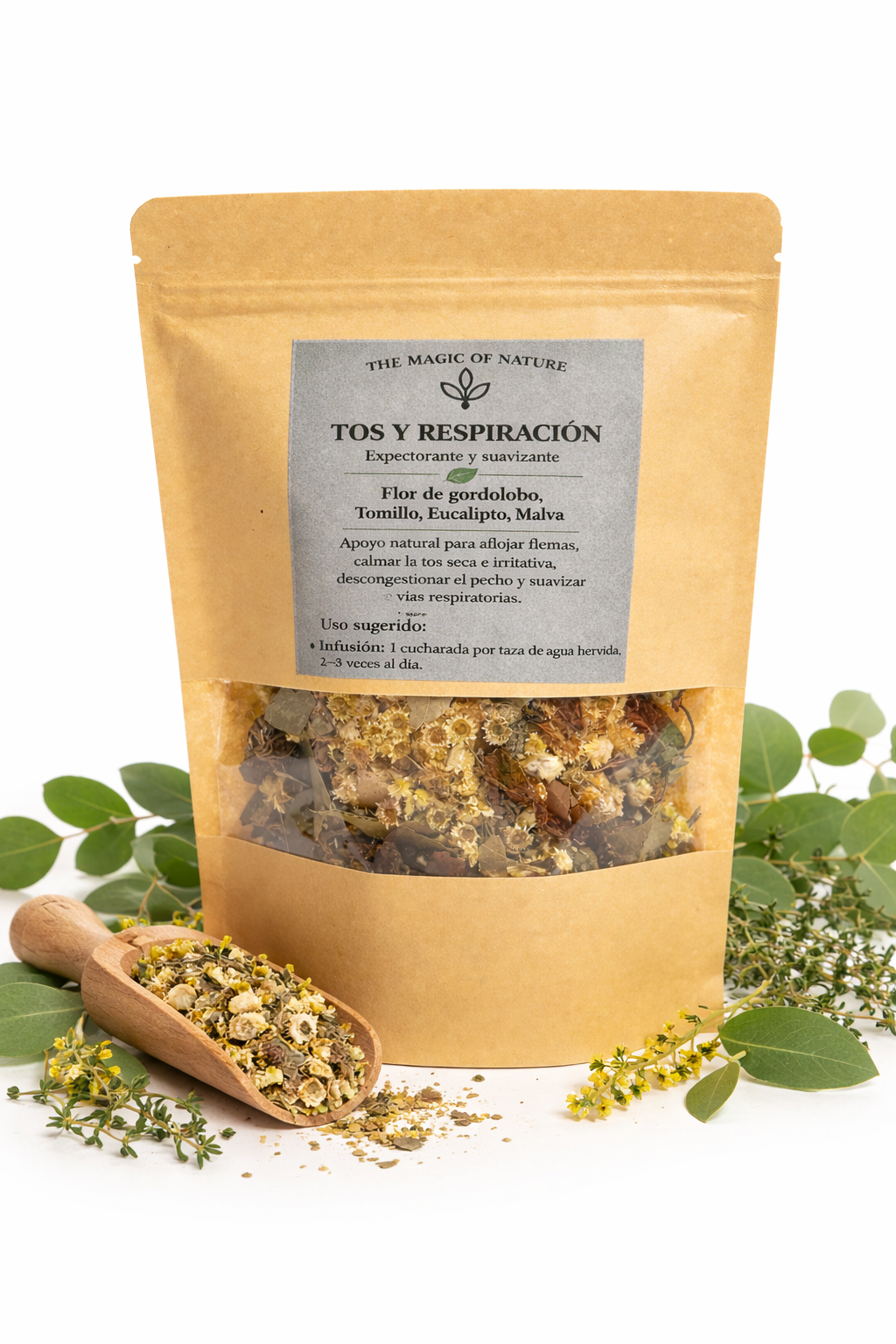 Flor de Gordolobo con Tomillo, Eucalipto y Malva – Infusión para la Tos